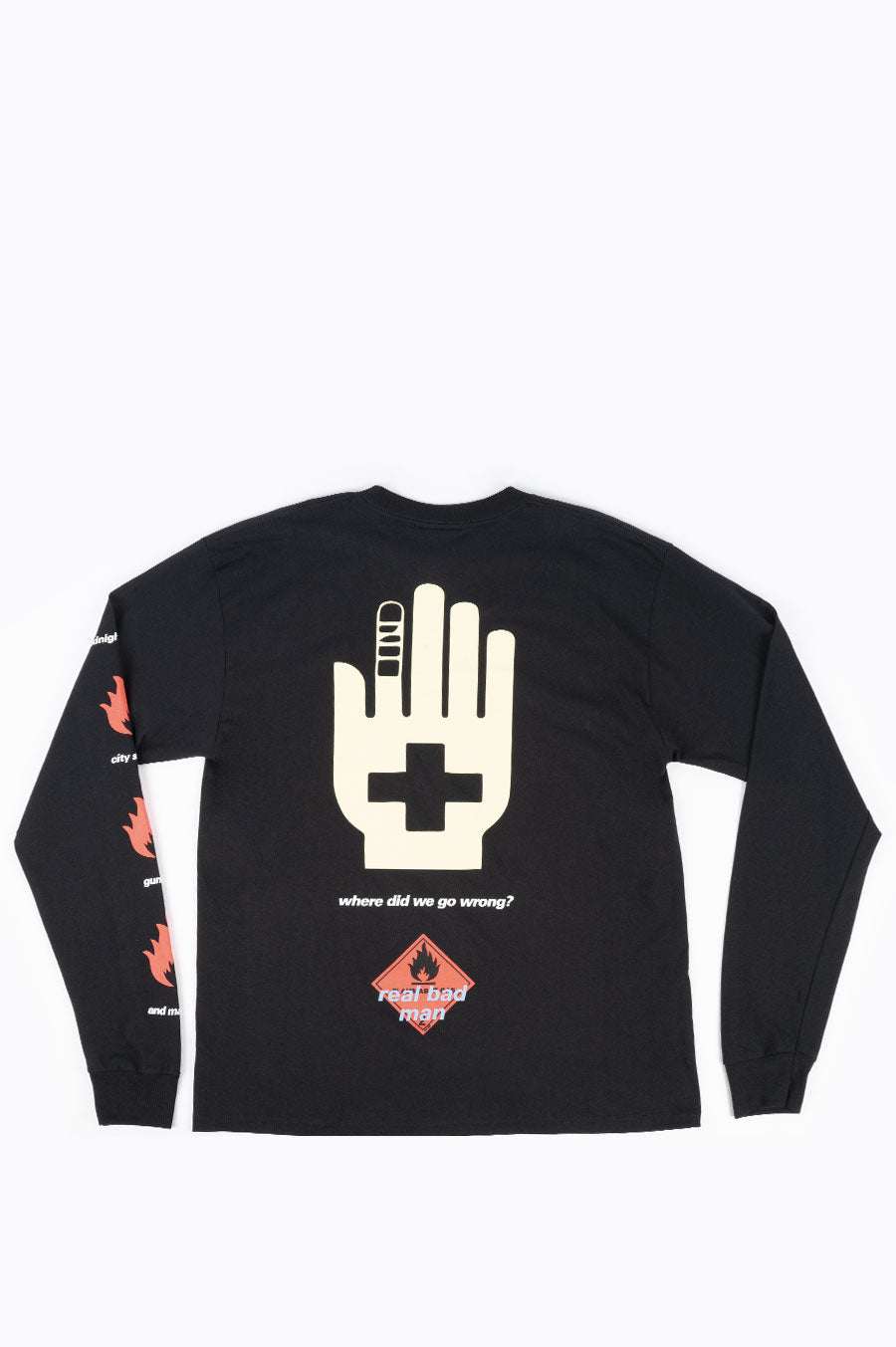 REAL BAD MAN FLAMMABLE GAS L/S TEE BLACK