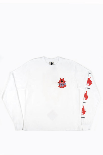REAL BAD MAN FLAMMABLE GAS L/S TEE WHITE