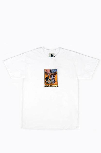 REAL BAD MAN GET YOUR ASS 2 MARS S/S TEE WHITE