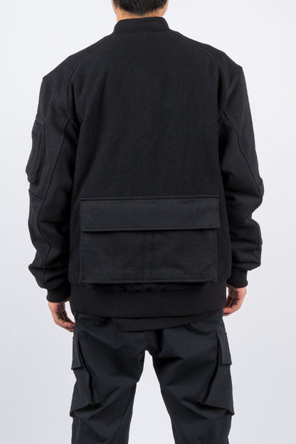 REIGNING CHAMP X JIDE OSIFESO HEAVY WEIGHT TERRY BOMBER JACKET BLACK - BLENDS