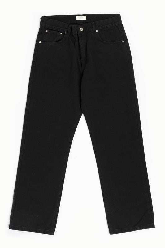 SECOND LAYER FLACO RELAXED STRAIGHT LEG BLACK STONE WASH
