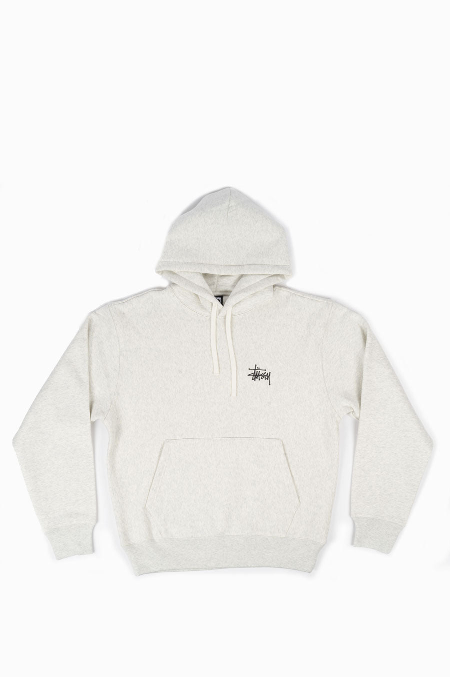 STUSSY BASIC HOODIE '22 ASH HEATHER STUSSY BASIC HOODIE '22 ASH HEATHER
