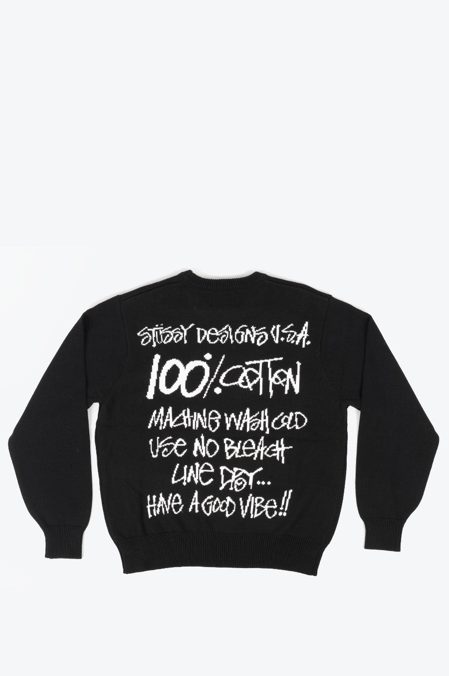 STUSSY CARE LABEL SWEATER BLACK – BLENDS