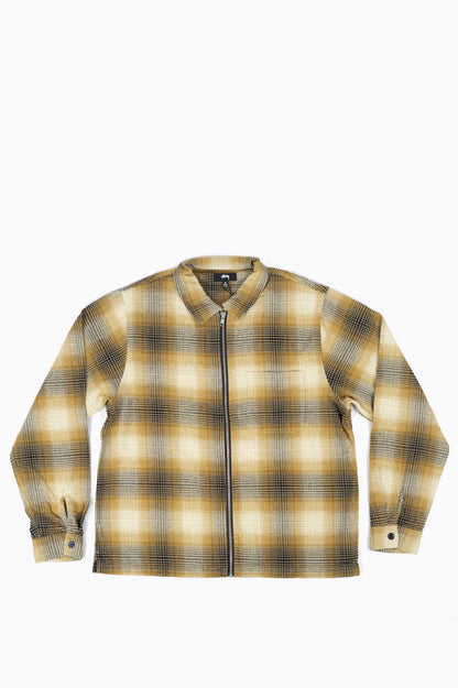 STUSSY JACK SHADOW PLAID ZIP MUSTARD – BLENDS