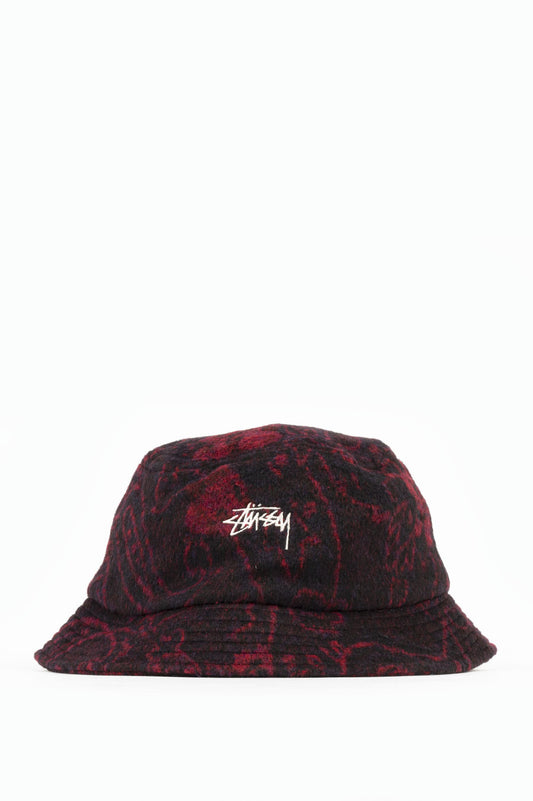 STUSSY PSYCHEDELIC BUCKET HAT RED