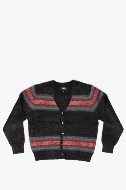 STUSSY STRIPE SHAGGY CARDIGAN BLACK – BLENDS 