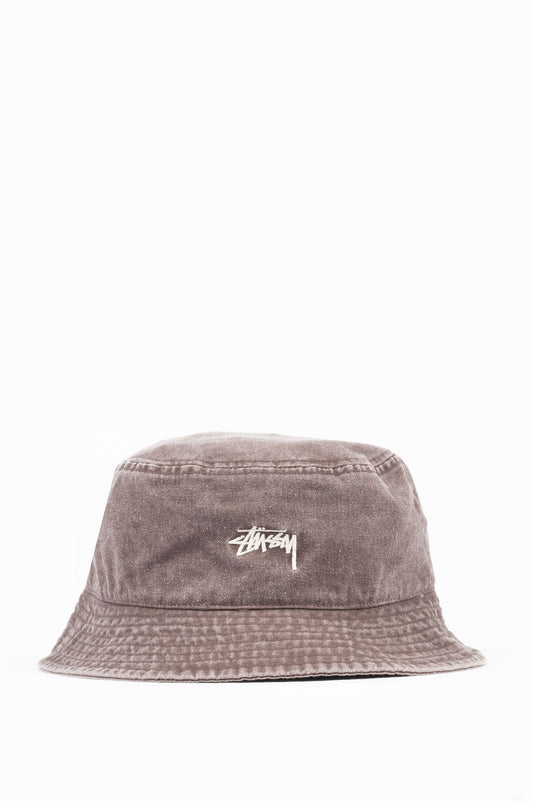 STUSSY WASHED STOCK BUCKET HAT BROWN